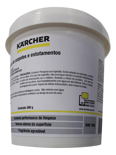 Detergente Em Pó Para Extratora 800g Rm760 Karcher