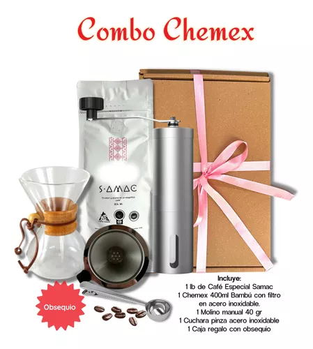 Kit Chemex, 1lb Cafe Especial+ Chemex 400ml+ Cuchara Gramera