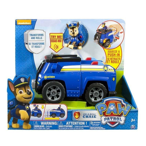 Paw Patrol Auto Policia Chase 20 Cm Se Transforma Y Rueda