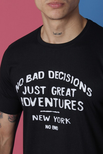 Imagen 2 de 4 de Remera Estampada No Bad Decisions Hombre No End 37229