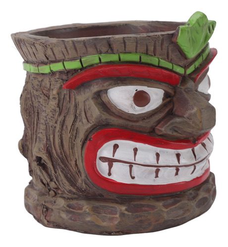 Maceta Decorativa Con Forma De Tótem, Resina, Resistente A L