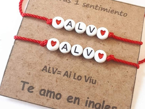  Pulseras  Alv Pareja, Amigos, Novios Hilo Rojo