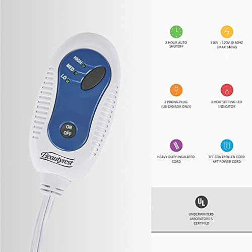 Manta Eléctrica Calefactada Beautyrest Plush Tecnología De C