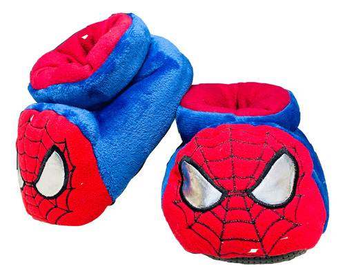 Babuchas Termica Pantuflas Tela Peluche Spiderman Niño  