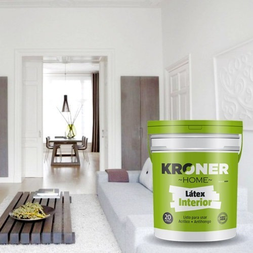 Imagen 3 de 10 de Pintura Látex Interior Mate 20 Lts Kroner Antihongo Oferta