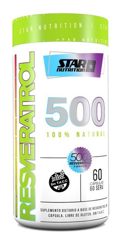 Resveratrol 500 60 Caps Star Nutrition Antioxidante Potente