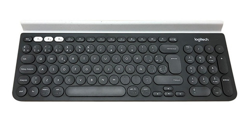 Teclado bluetooth Logitech K780 QWERTY español latinoamérica color negro y blanco
