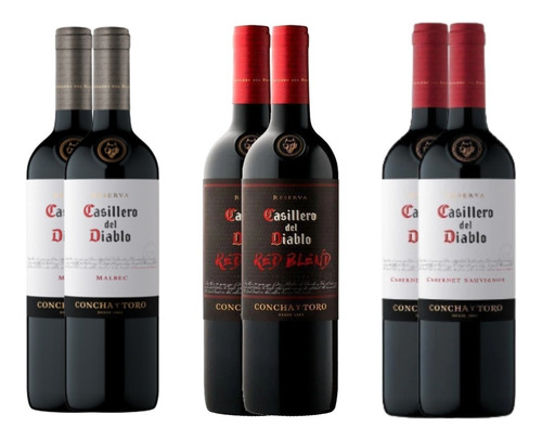 Combo 6 Vinos Casillero Del Diablo Malbec Cabernet Red Blend