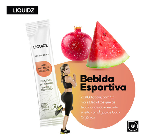 Isotônico Liquidz Sport Drink Cx 14 Doses - Melancia C/ Roma