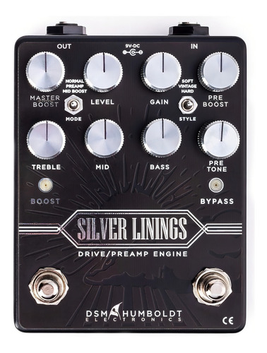 Motor de preamplificador Pedal Dsm Humboldt Silver Linings Drive para Preto