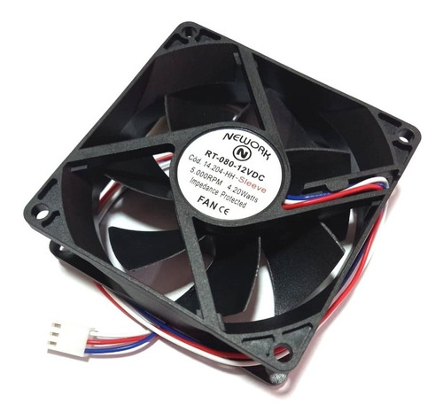 Cooler Nework 12v 80x80x25 Mm 5000 Rpm Cód. 14.204hh Nova *