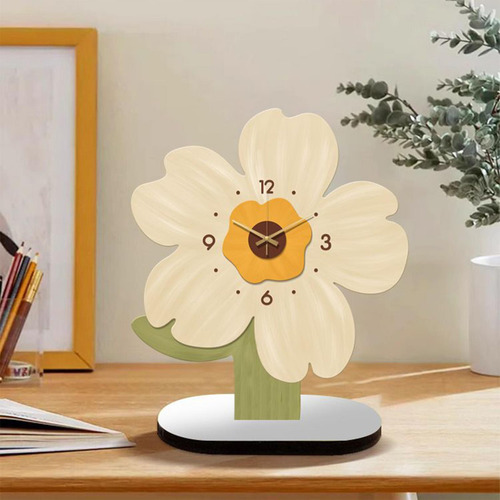 Reloj De Mesa Reloj Analógico Silencioso Decorativo Girasol