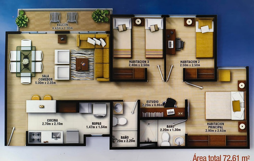 Apartamento Disponible Para Venta, Ubicado En El Conjunto Residencial Los Sauces, Cra. 22 #9-68 Zipaquirá Con Un Área De 72,61 Metros Cuadrados En Un Tercer Piso Y Con Vista Interior.