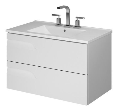 Vanitory De Colgar Schneider Rivo 60cm Blanco Sin Mesada