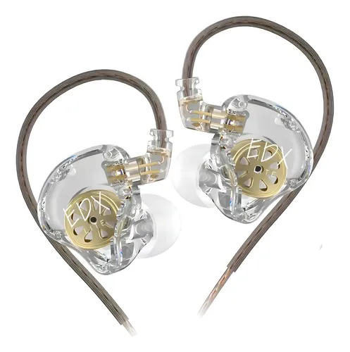 Fone De Ouvido Kz Edx Lite Dj Musical Retorno Palco In-ear Cor Transparente