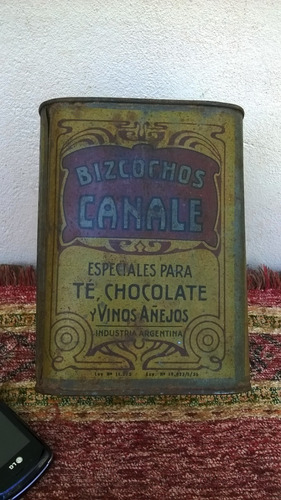 Antigua Lata Bizcocho Galletitas Canale 300 Grs Sin Tapa