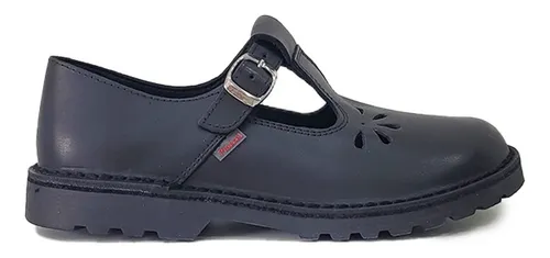 Zapatos Escolares Cuero Negro Colegial 34 Al 40 Niños