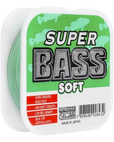 Linha De Pesca Marine Super Bass Verde 17lbs 0,33mm 7,70kg