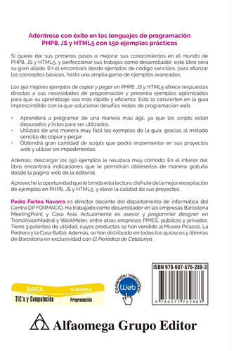 Libro 150 Ejemplos De Copypaste En Php8, Js Y Html5