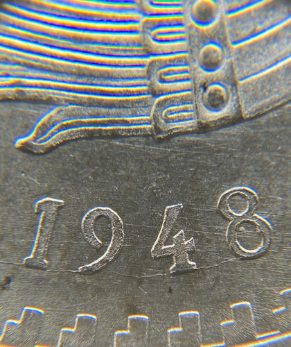 Mex19029 México 5 Pesos 1948 Unc-bu Error Troquel Roto Ayff (Usado)