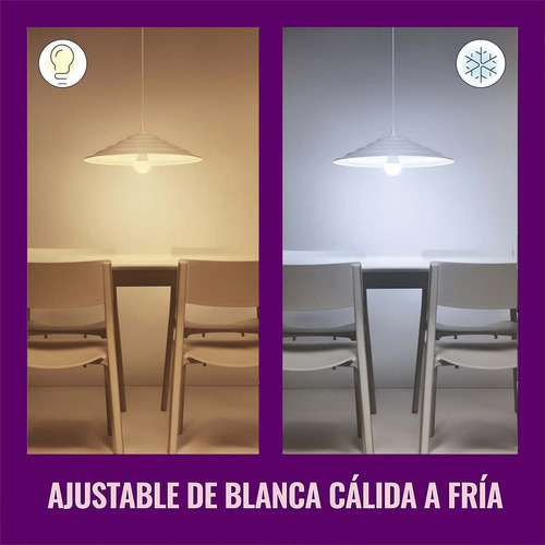 Foco Inteligente WiZ luz fría dimeable perfecto para iluminar espacios de manera uniforme y eficiente controlable por Wi-Fi y altavoz inteligente