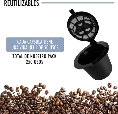 Pack 6 Capsulas Reutilizables Para Cafetera Nespresso