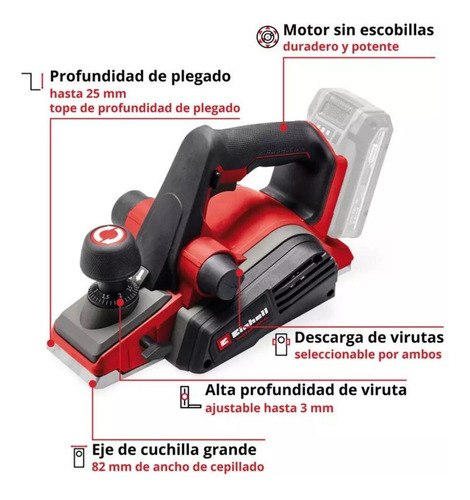 Cepillo Inalambrico Einhell 18 V Te-pl 18/82 Sin Bateria