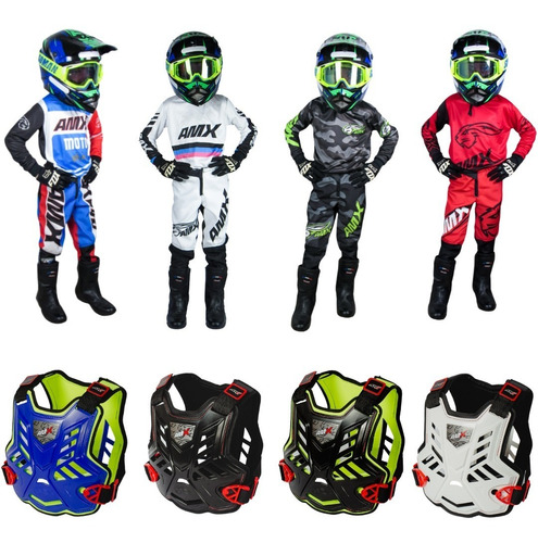 Roupa Motocross Conjunto Infantil + Colete Motocros Infantil