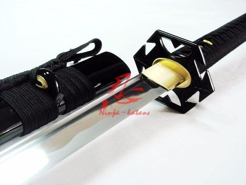 Imagem 3 de 10 de Espada Ninjutsu Ninjato Ninja Shinobi Com Corte Aço 1060