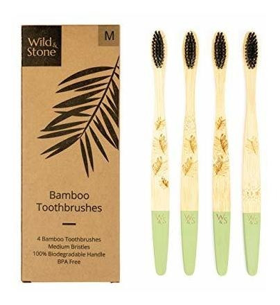 Wild & Stone | Medium Bristle Organic Bamboo Toothbrush | Fo