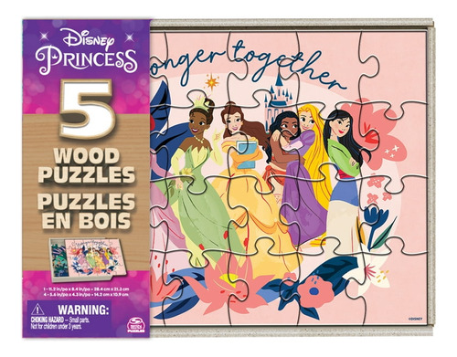 Princesas Disney Set De 5 Rompecabezas De Madera 