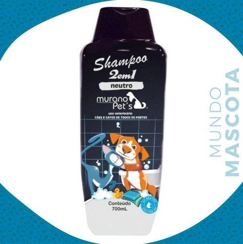 Shampoo Y Acondicionador Neutro 2 En 1 Murano Pet's / 700 Ml
