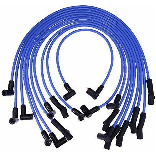 Nuevo Juego De Cables De Bujía Azul De Carreras De 9 Mm, Jue