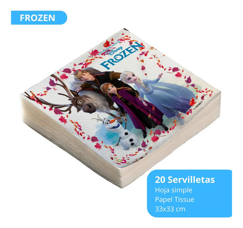 Servilletas Personajes X 20 Descartable Disney Color Frozen
