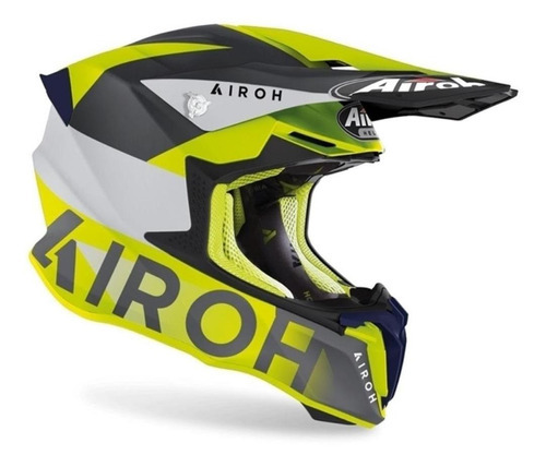 Capacete Airoh Twist 2.0 Lift Moto Motocross Trilha Enduro Cor Preto/Amarelo Tamanho 60