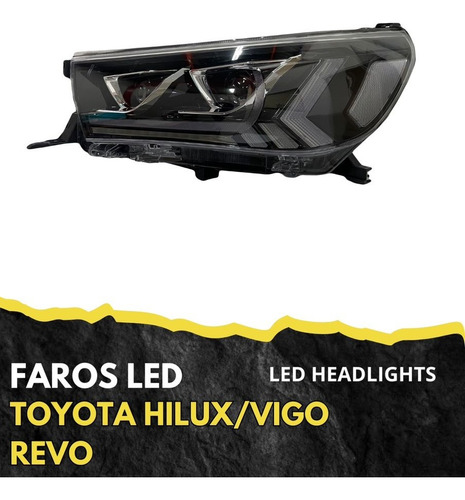 Faro Led Hilux Revo Led Headlight Drl Luz Dinámica
