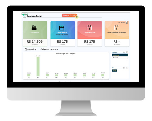 Planilha Excel Contas A Pagar Com Dashboard Atualizada