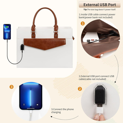 Bolsa De Mano Para Computadora Portátil Para Mujer, Bolsa Pa