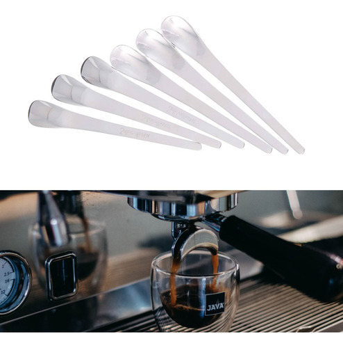 Cilio Set De 6 Cucharas Para Café Expresso Acero Inox Goccia Mango Plateado