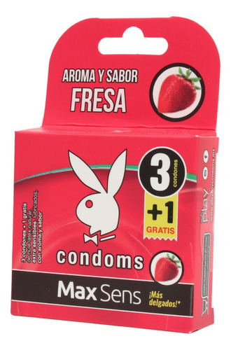 Caja De 3 Condones Playboy Extra Sensibles Con Aroma Y Sabor