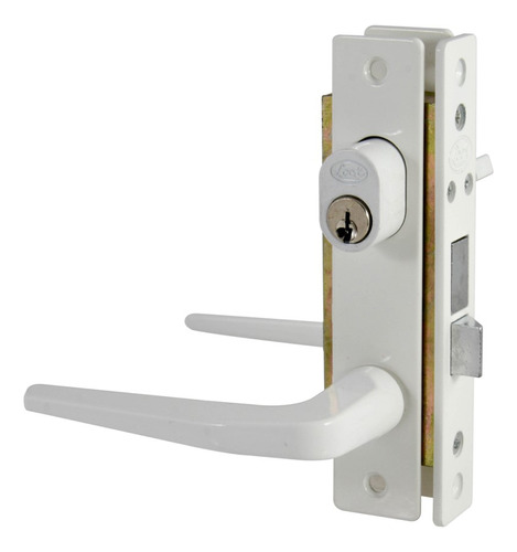 Cerradura Clásica Puerta Aluminio Doble Cilindro Blanco Lock