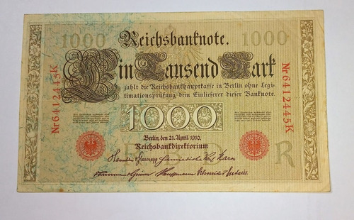 Billete Alemania 1000 Marcos Vf. 1910 P.44