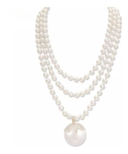Elegante Collar De Suéter De Perlas De Estilo Coreano A La M