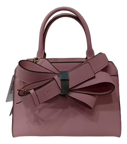 Bolsa Guess Satchel Rosa Versatil Y Elegante. Rosa Lisa Níquel Rosa