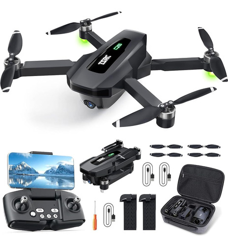 Dron Gps Plegable Tenssenx Con Cámara 4k Uhd Para Adultos, C