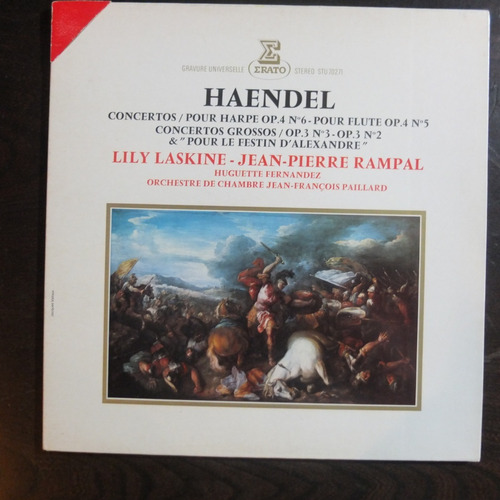 Vinilo Handel  Concertos Pour Harpe Op.4 N°6 Pour Flute Op.4