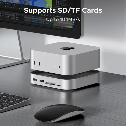 Dock Ugreen Para Mac Mini M4 Y M4 Pro 2024 Con Soporte Y Car