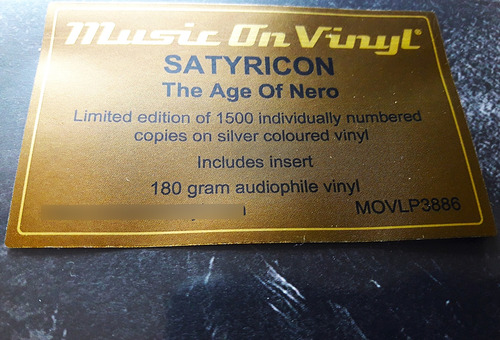 Satyricon - The Age Of Nero (lp Vinil Color 180g Gatefold) Edição Limitada