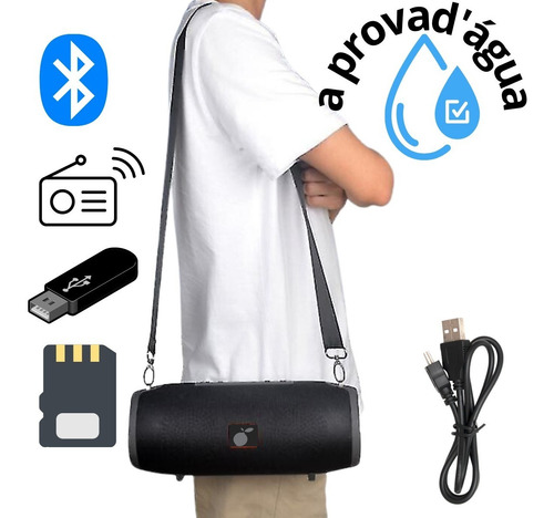 Caixa Som Bluetooth Caixinha De Som Potente Com Wifi Fm Usb