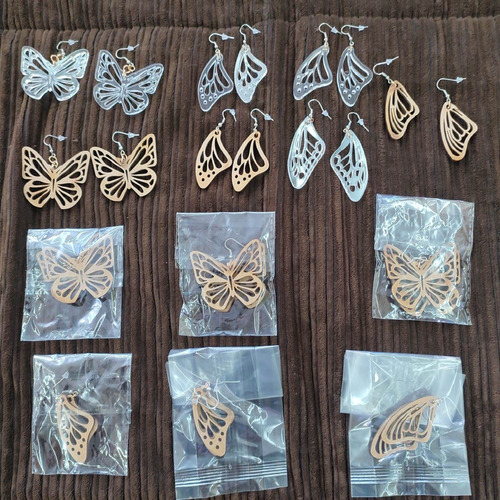 Aretes Joyería Artesanal Alas De Mariposa Paquete 13 Pzas